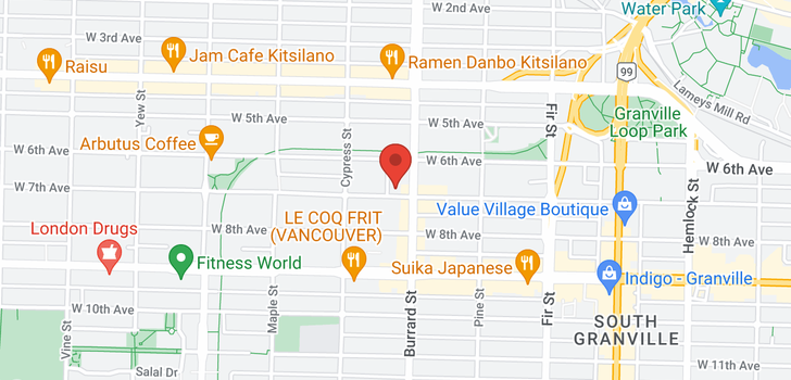 map of 114 1823 W 7TH AVENUE